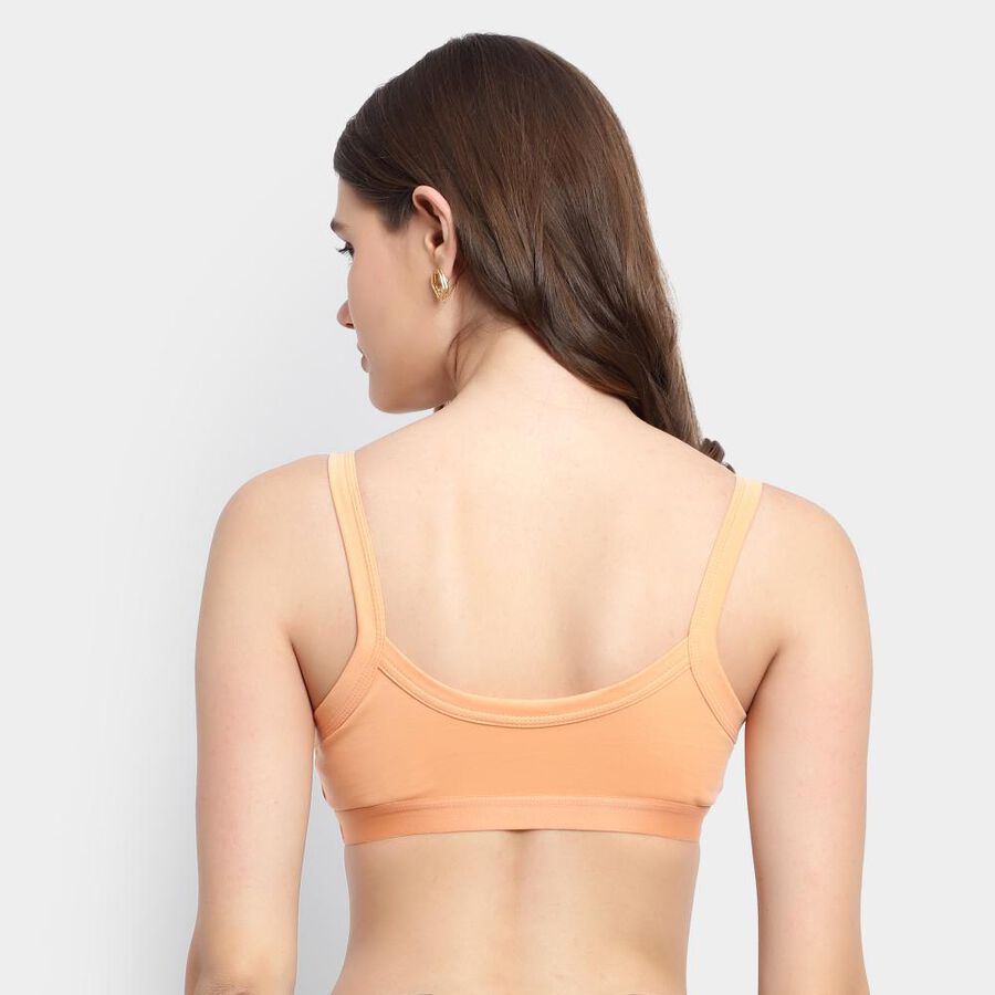Ladies' 100% Cotton Non-Padded Bra, Peach, large image number null